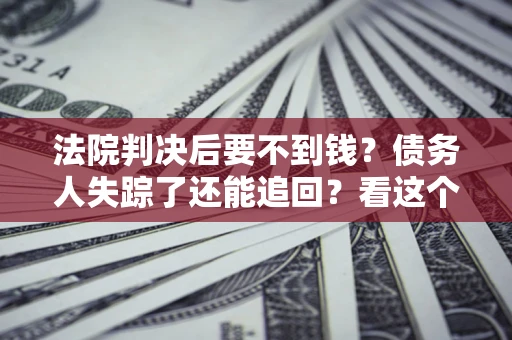 武汉法院判决后要不到钱？债务人失踪了还能追回？看这个方法！