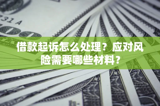 武汉借款起诉怎么处理？应对风险需要哪些材料？
