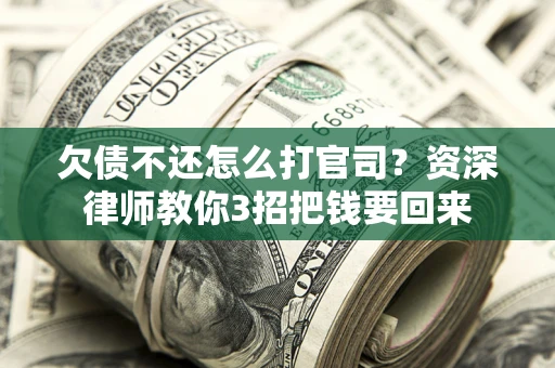 武汉欠债不还怎么打官司？资深律师教你3招把钱要回来