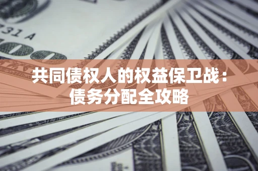 武汉共同债权人的权益保卫战：债务分配全攻略