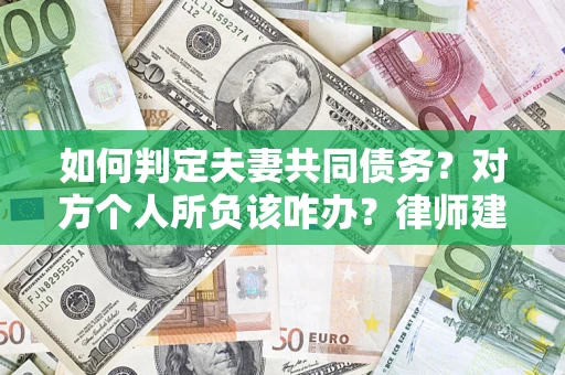 武汉如何判定夫妻共同债务？对方个人所负该咋办？律师建议